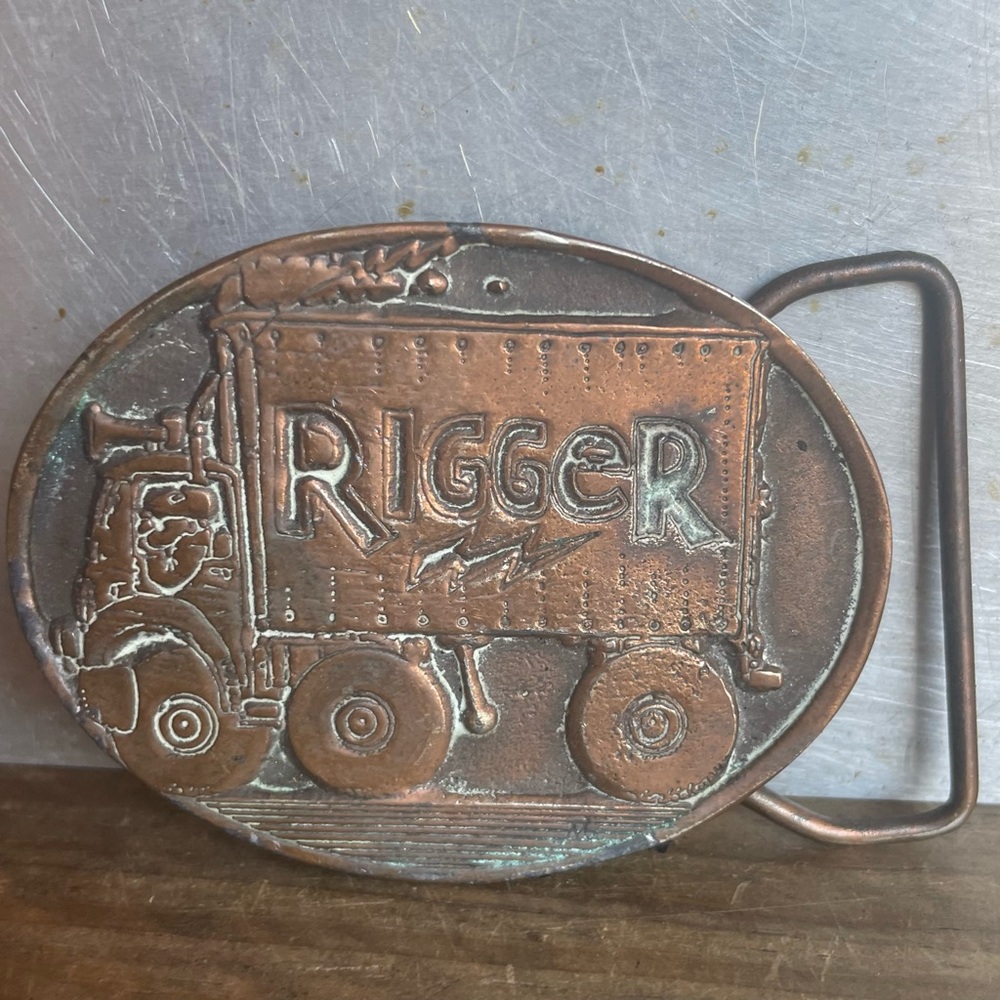 Vintage "RIGGER" Trucker Belt Buckle 1980's